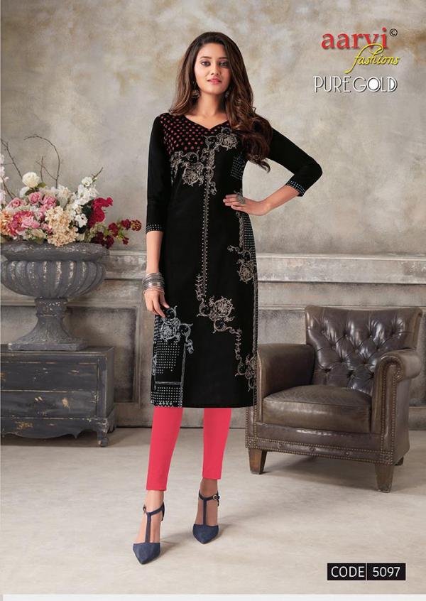 Aarvi Pure Gold Vol 5 Fancy Rayon Printed Kurti 